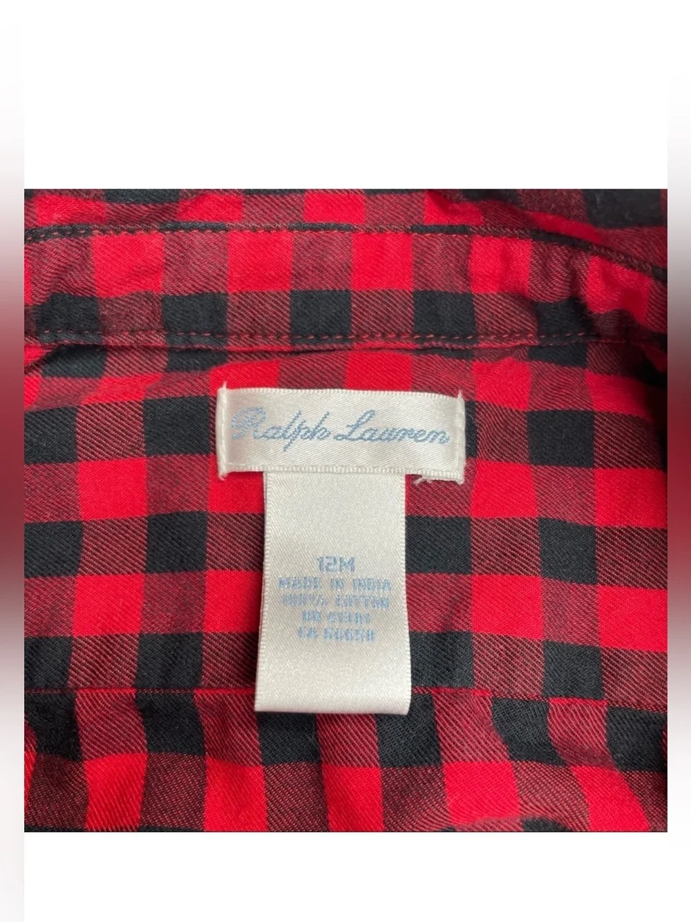 🔴⚫️ Ralph Lauren Red and Black Plaid Button-Down Kids Shirt